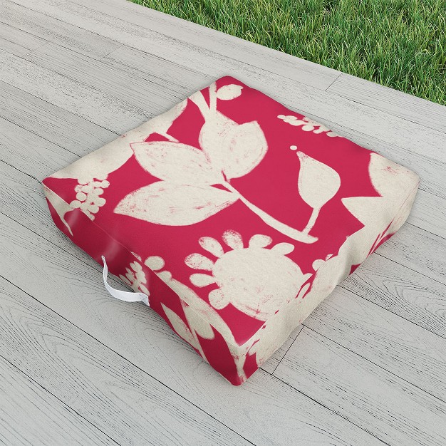 Viviana Gonzalez Floral Magenta Vibes Outdoor Floor Cushion Deny Designs