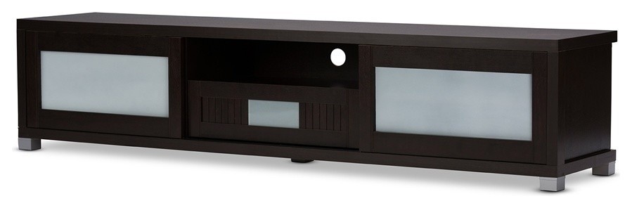 Gerhardine Dark Brown Wood TV Cabinet   Contemporary   Entertainment Centers And Tv Stands   by Imtinanz  LLC  Houzz