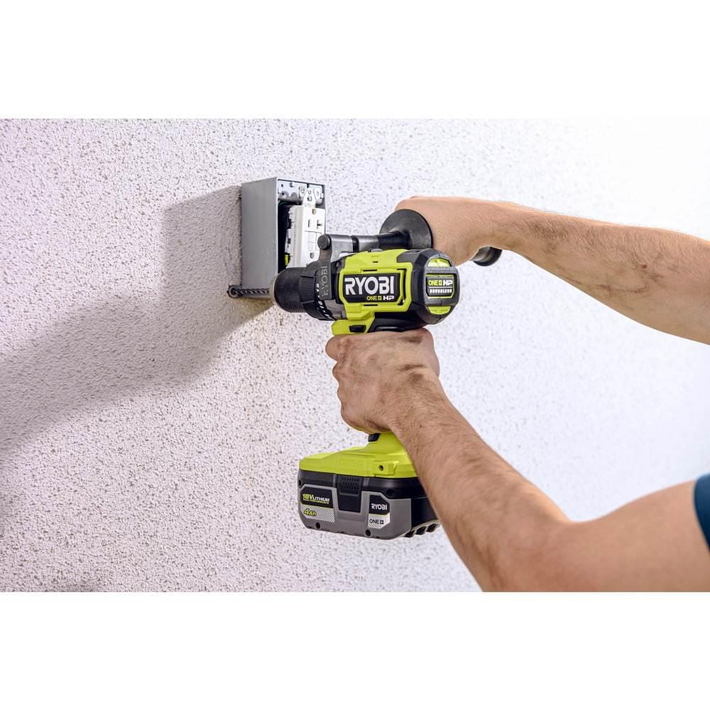 RYOBI ONE+ HP 18V Brushless Cordless 1/2 in. Hammer Drill Kit with (2) 2.0 Ah Batteries, Charger, and Bag PBLHM101K2