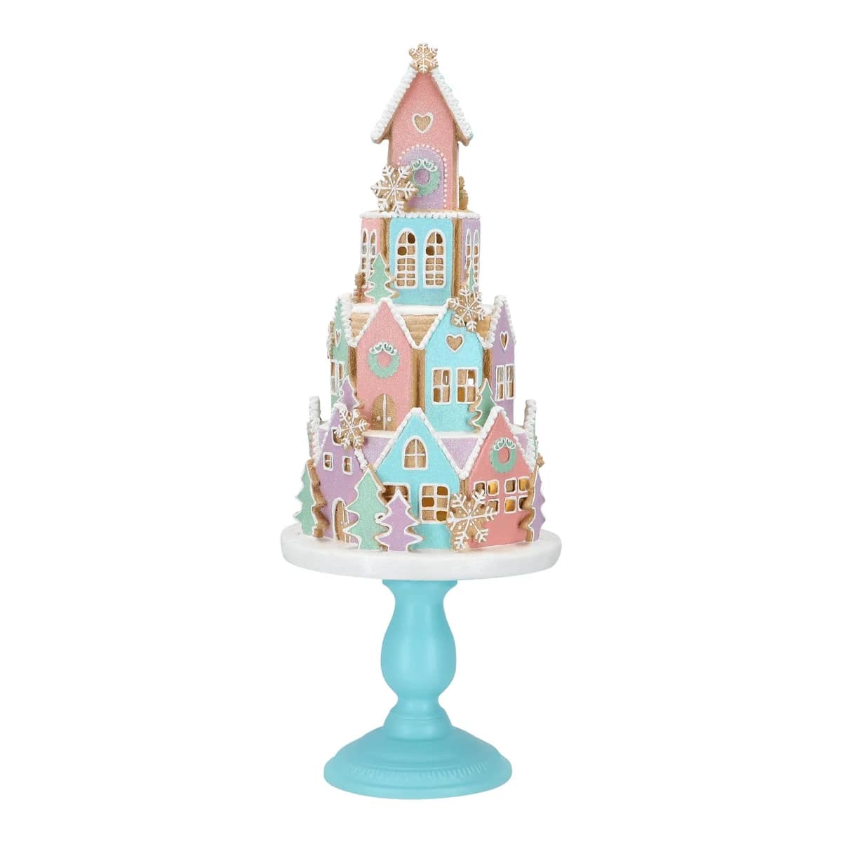 23 Pink & Blue LED Cake House On Base Battery Operated