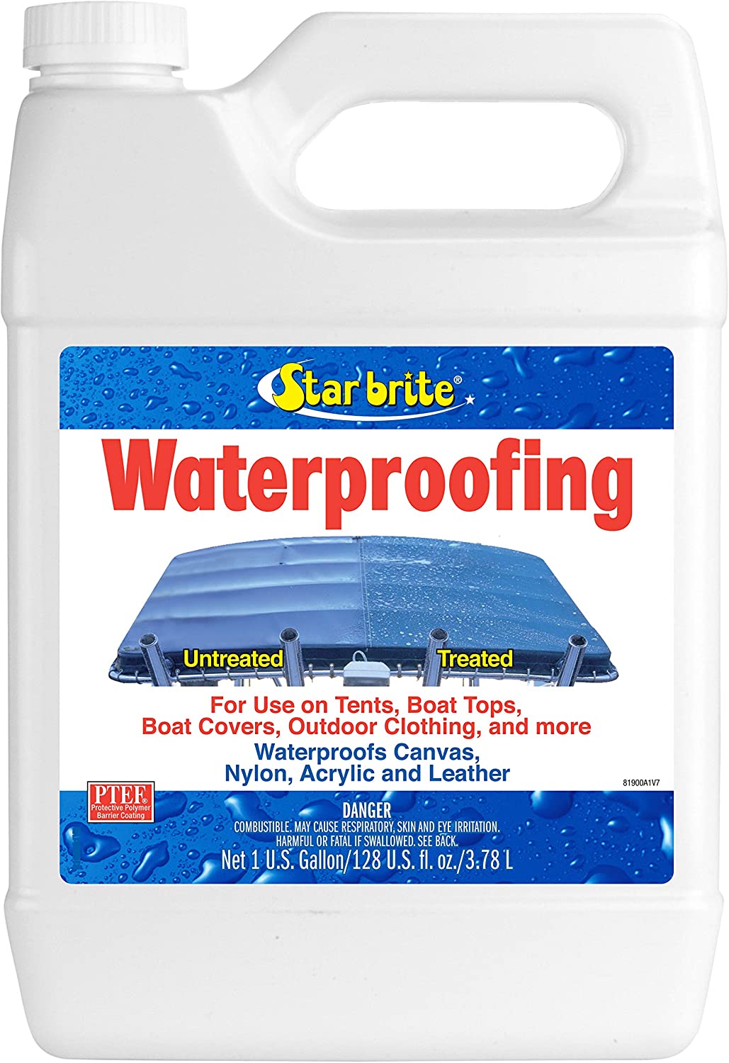 Waterproofing Spray， Waterproofer + Stain Repellent + UV Protection for Boat Covers， Car Covers， Bimini Tops， Tents， Jackets， Backpacks， Boots， Awnings， Patio Covers and More