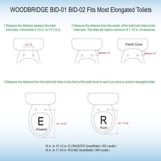 WOODBRIDGE Electric Bidet Seat for Elongated Toilet with Remote Control in White HT0064