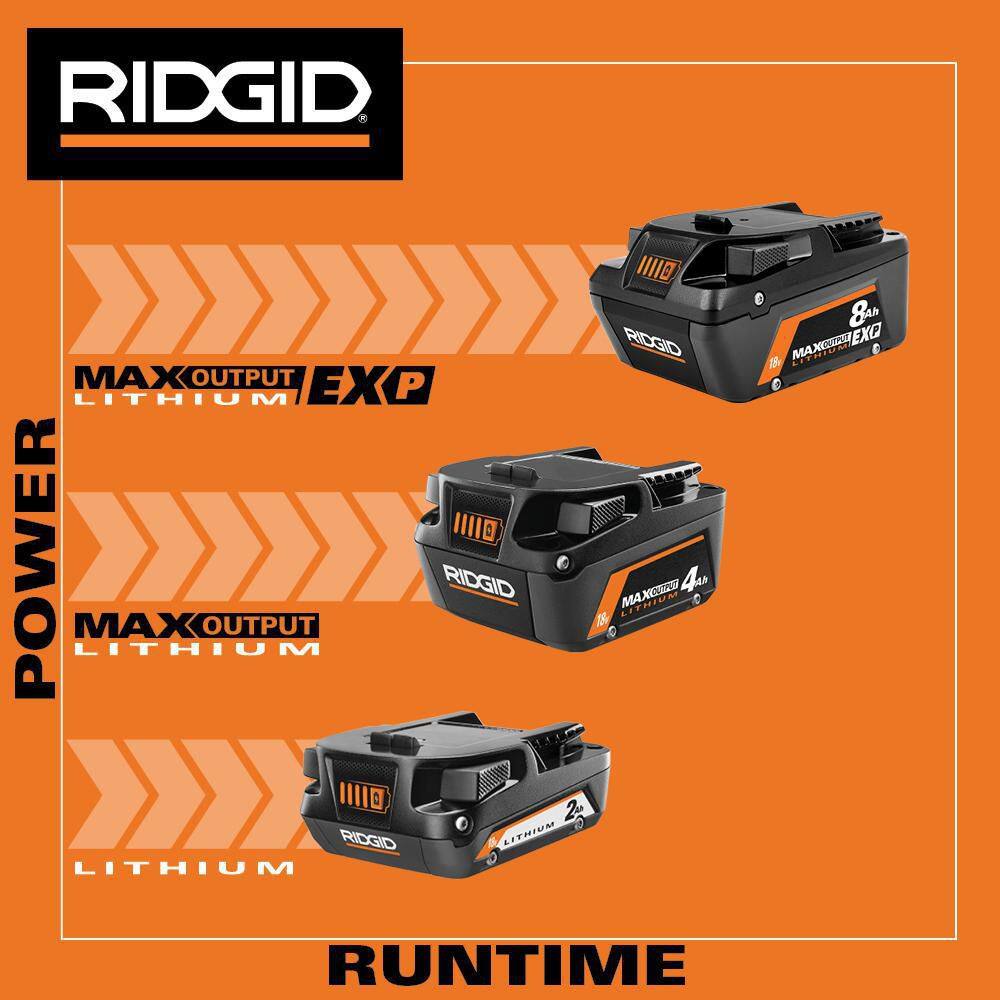 RIDGID 18V 8.0 Ah MAX Output EXP Lithium-Ion Battery with 4.0 Ah Battery AC840080-AC87004