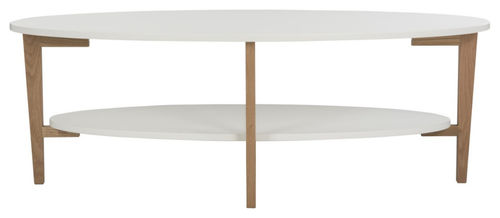 Cara Oval Coffee Table White   Transitional   Coffee Tables   by AED Luxury Home Decor  Houzz