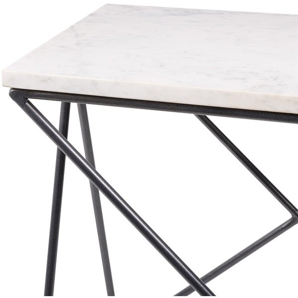 Felicitie Modern Marble and Metal Square End Table - 22