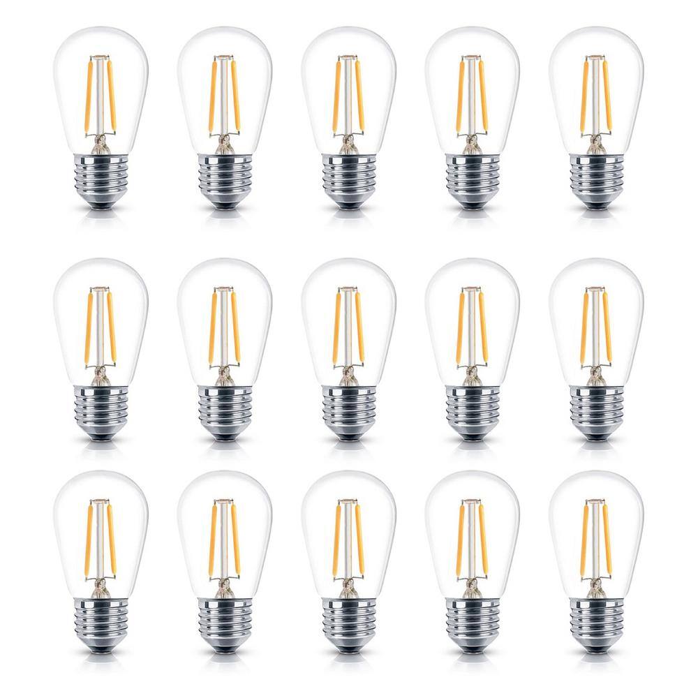 Brightech 2-Watt S14 Dimmable Energy-Saving E26 Base Vintage Edison LED Light Bulbs Soft White 2700K (15-Pack) HJ-4H2M-FEQN