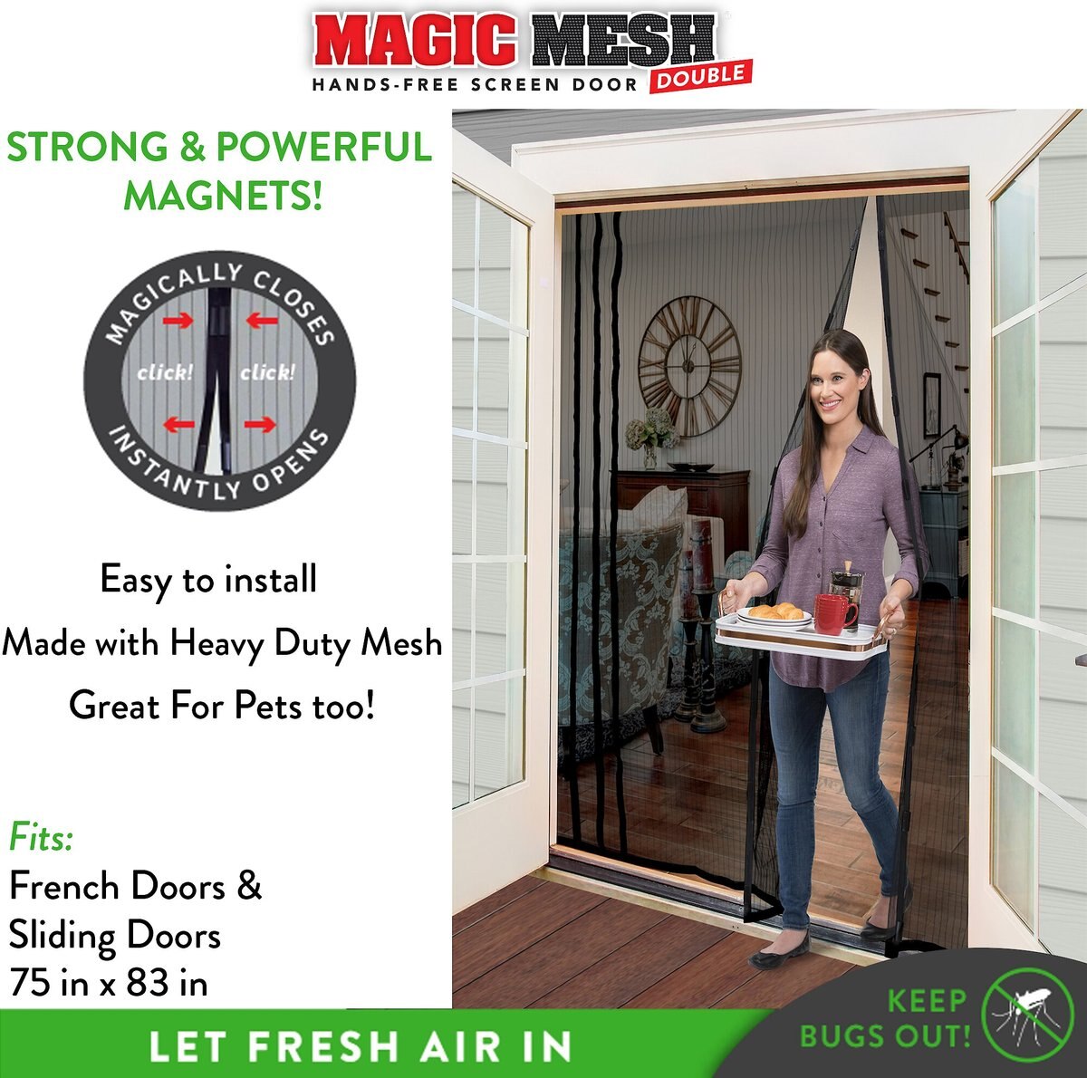 Magic Mesh Hands-Free Screen Double Dog and Cat Door