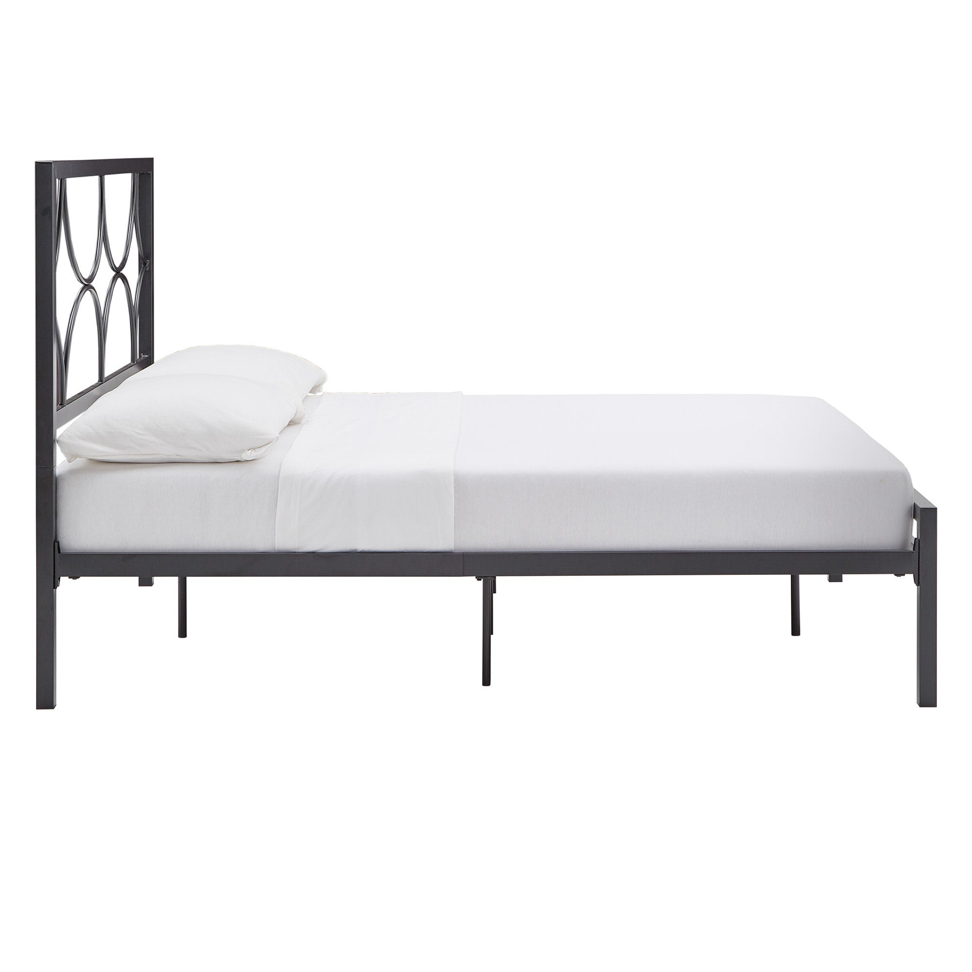 Weston Home Draco Metal Full Platform Bed with Star Headboard, Black