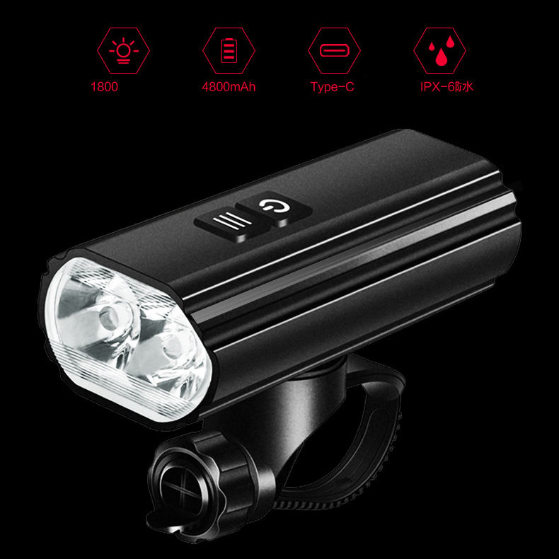 Super Bright Bicycle Accessories 4800Mah Battery Cycle Useful Safety Front Led Rechargeable Torch Bike Light