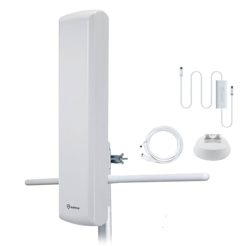 Big Boy Flat-Panel Smartpass- Amplified Outdoor HDTC Antenna in White AT-402BV