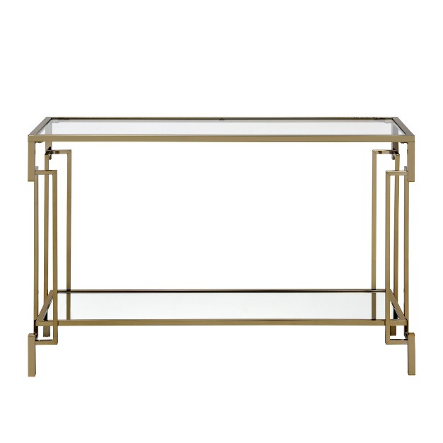 Costa Mesa Glass Top Contemporary Sofa Table Champagne Mibasics