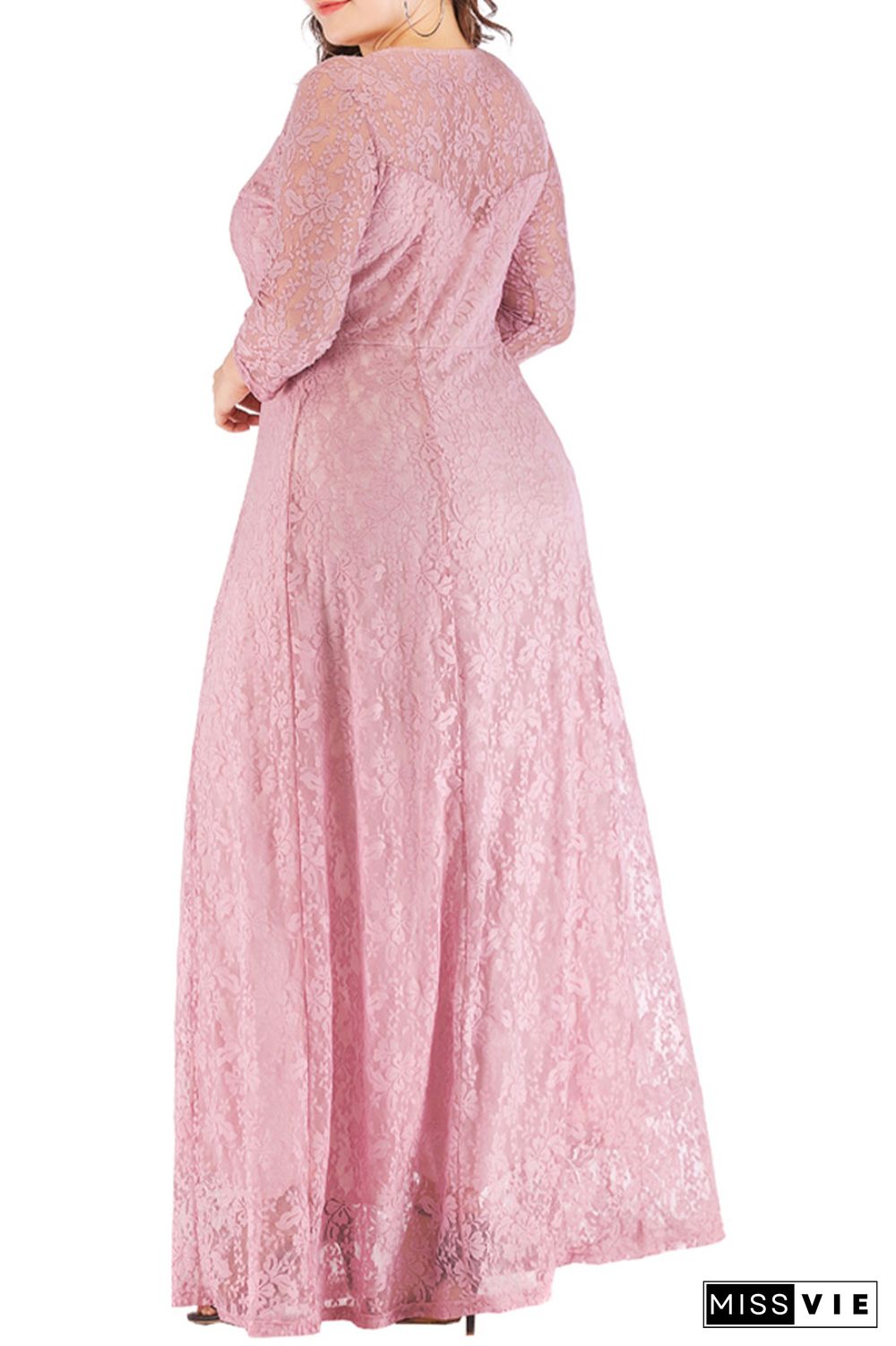 Plus Size Long Maxi Lace Dress