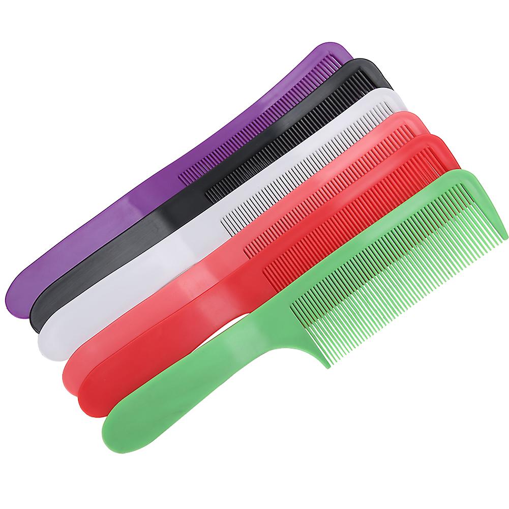 6pcs Barber Shop Curved Haircut Comb Hairdressing Cutting Comb With Nonslip Handle