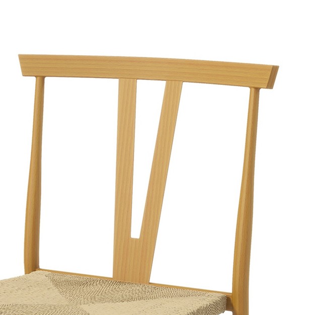 Mercurius Dining Chair With Woven Rattan open Back And Seat Set Of 2 Karat Home natural