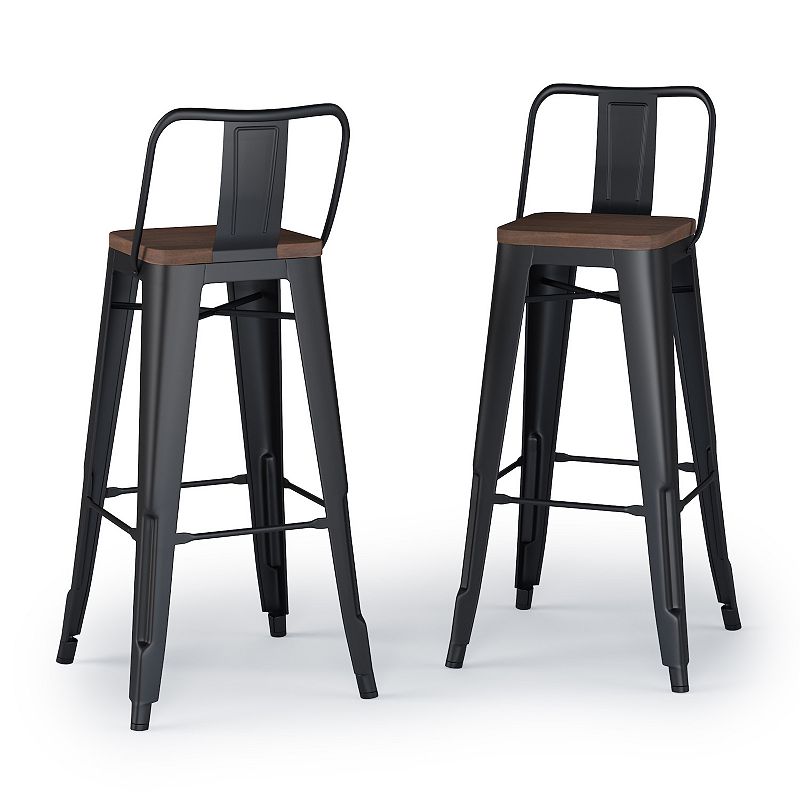 Simpli Home Rayne Bar Stool 2-piece Set