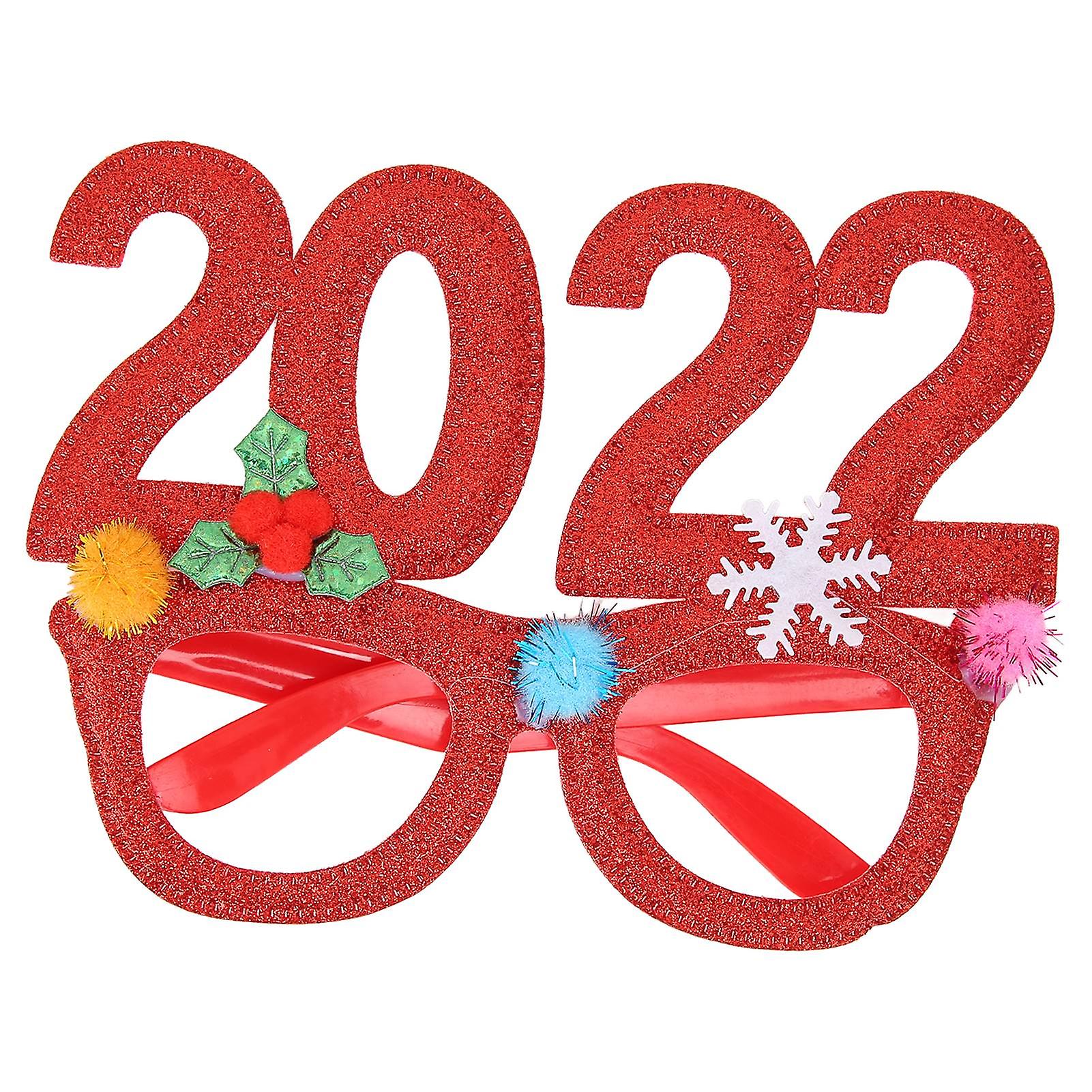 Christmas Glasses Frame Shiny Exquisite Cute Stylish Xmas Eyeglasses For Holiday Parties Photo Boothsred