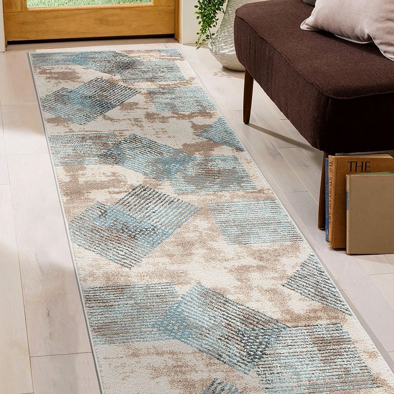 World Rug Gallery Contemporary Distressed Geometric Area Rug