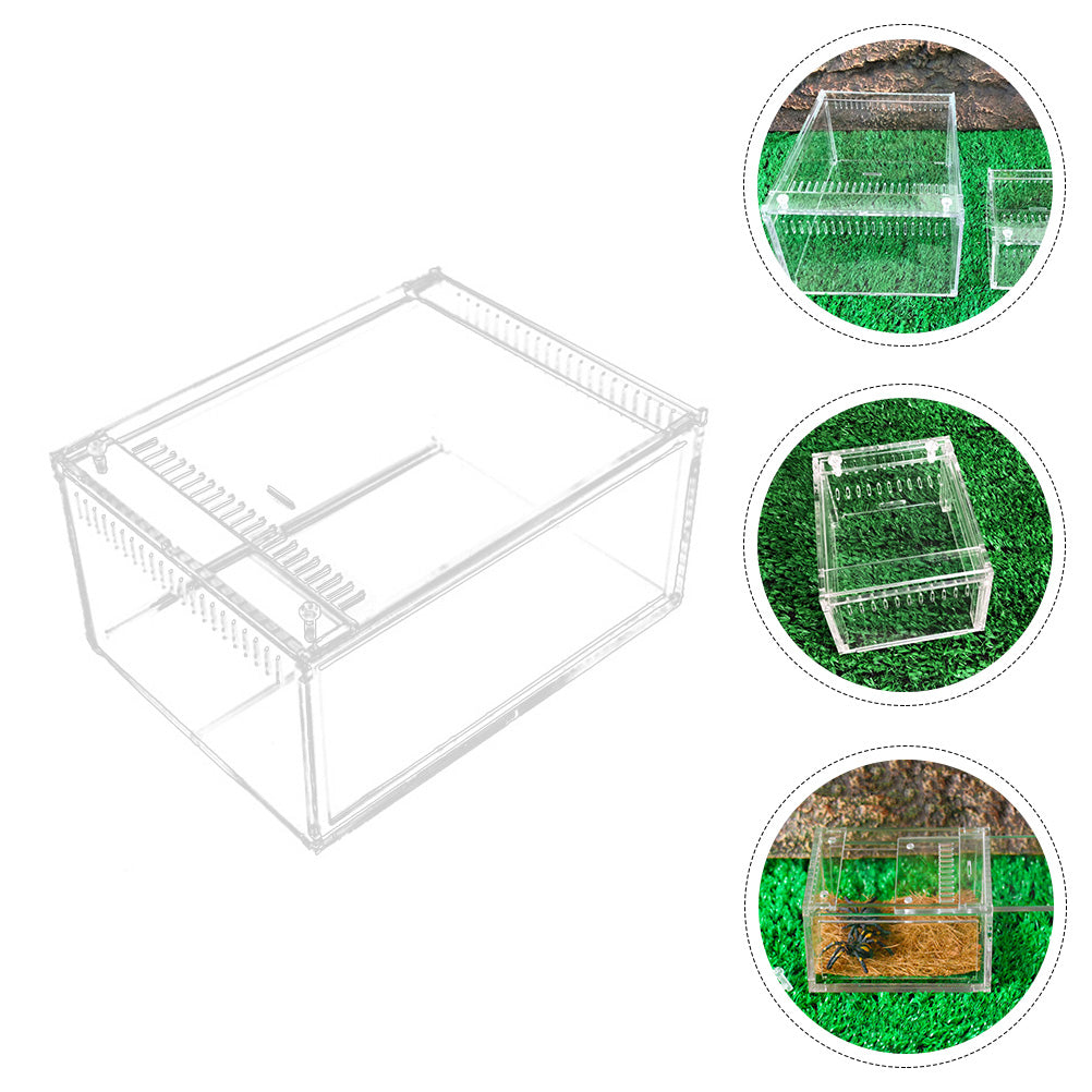 1pc Reptile Breeding Container Reptile Raising Box Feeding Box (Transparent)