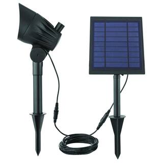 Hampton Bay Solar Black LED 150-300 Lumen High-Low Metal Spotlight NXT-1915