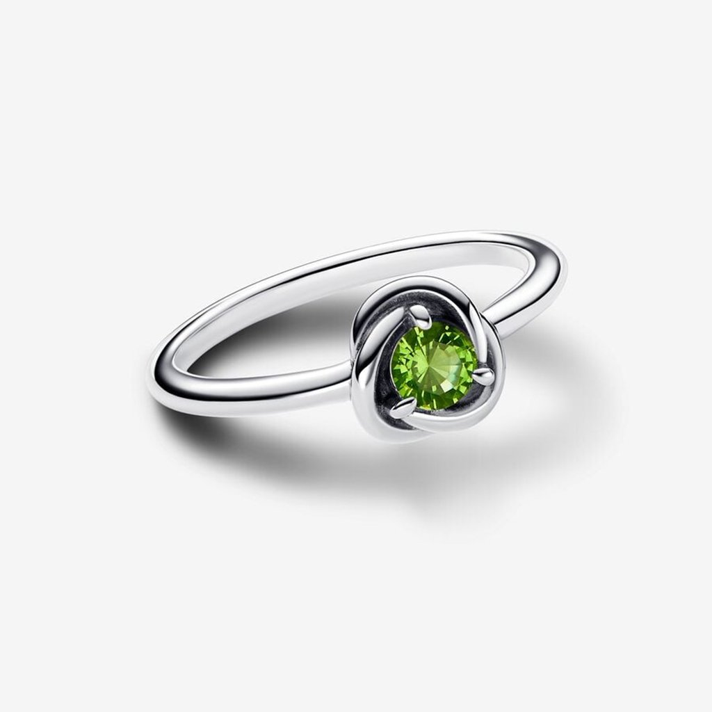 PANDORA  August Spring Green Eternity Circle Ring