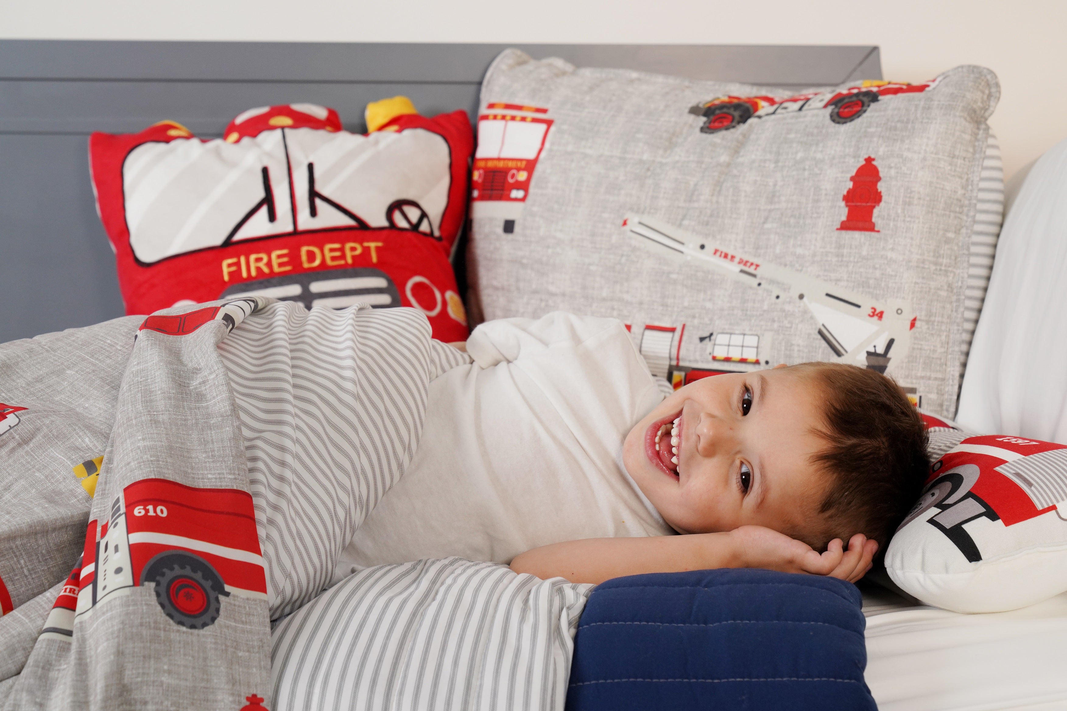 Fire Truck Reversible Quilt Set