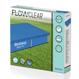 Bestway Flowclear 7 ft. x 4 ft. Rectangular Blue Above Ground Pool Leaf Cover 58103-BW