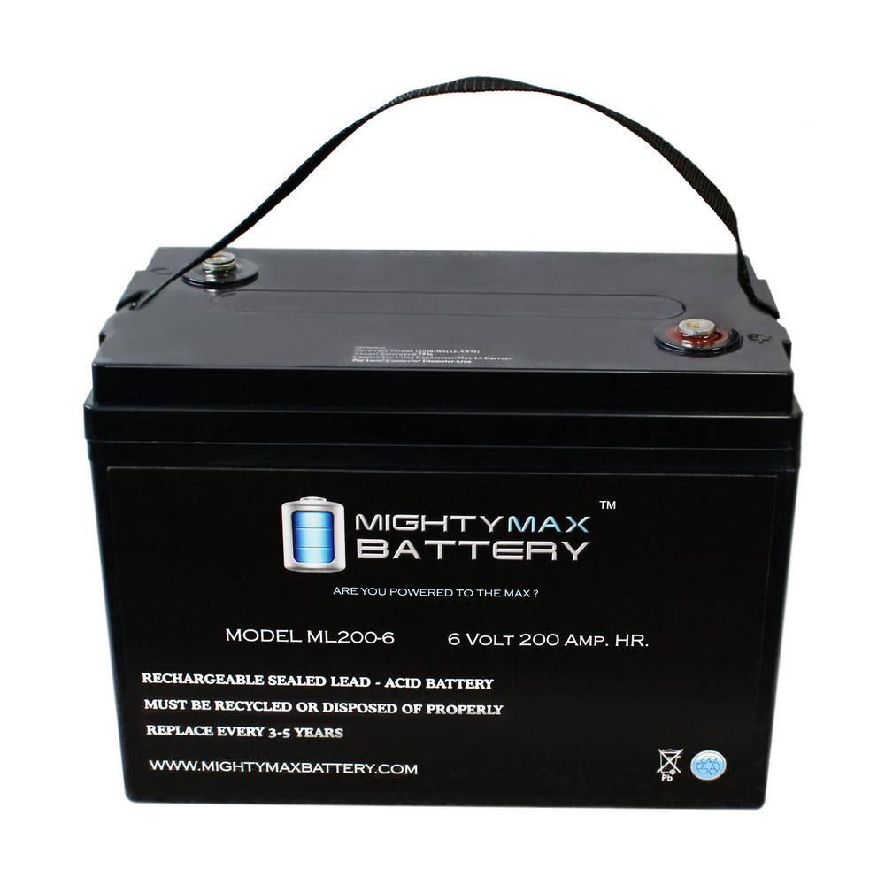 MIGHTY MAX BATTERY 6-Volt 200AH SLA Battery Replacement for GolfCart RV Recreational Vehicle MAX3865883