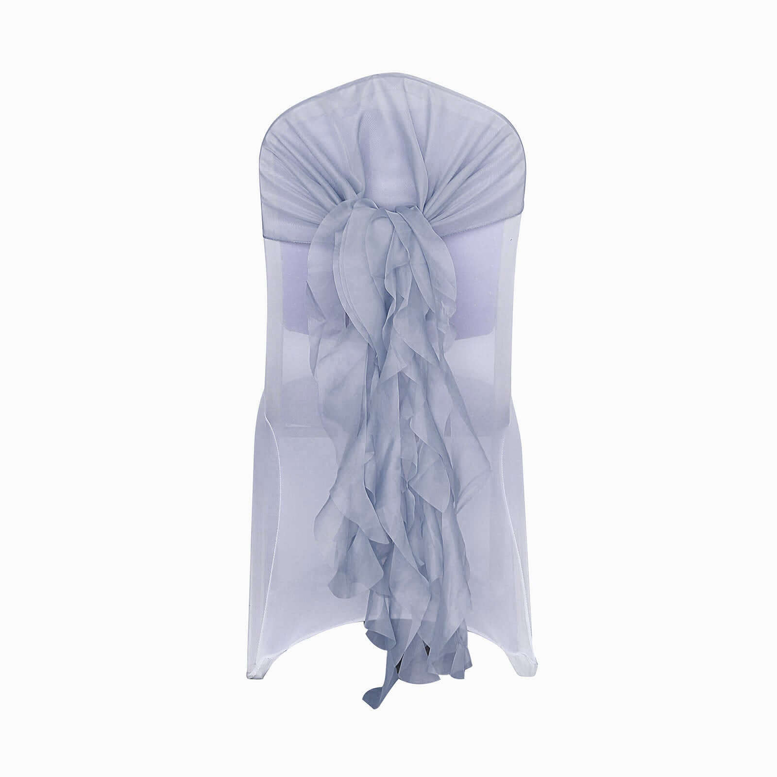 Dusty Blue Chiffon Curly Chair Sash