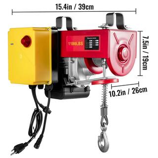 VEVOR 1100 lbs. Electric Hoist 110-Volt Electric Winch Lift SingleDouble Slings with Wireless Remote Control for Factories DDHLWXYK1100B0001V1