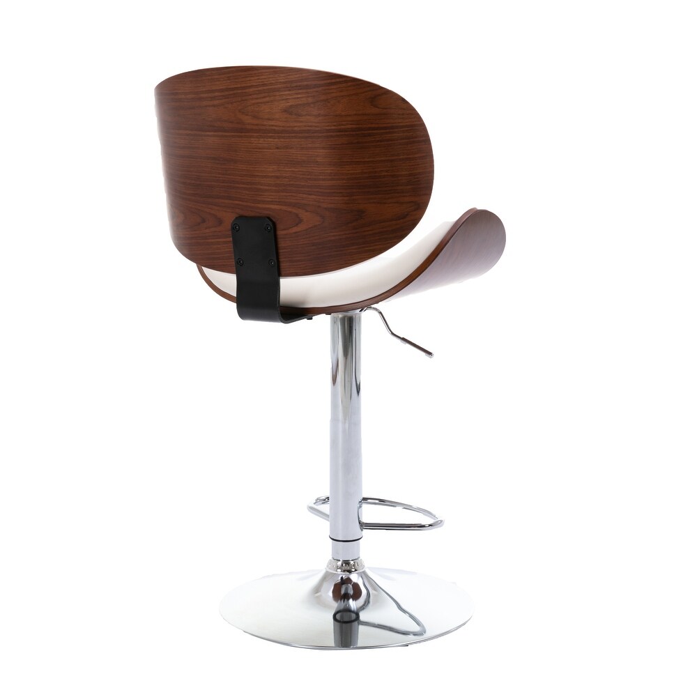 Upholstered Adjustable Bar Stool(Set of 2)