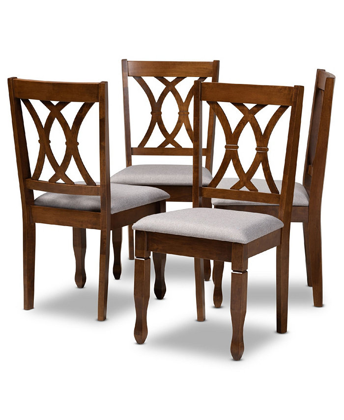 Baxton Studio Augustine Modern and Contemporary Fabric Upholstered 4 Piece Dining Chair Set Set