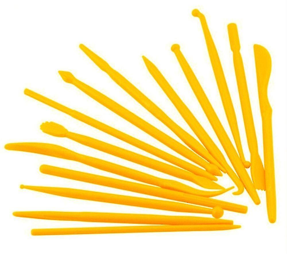 14pcs Set Plastic Crafts Clay Modeling Tool For Shaping And Sculpting By Yueton (yellow)