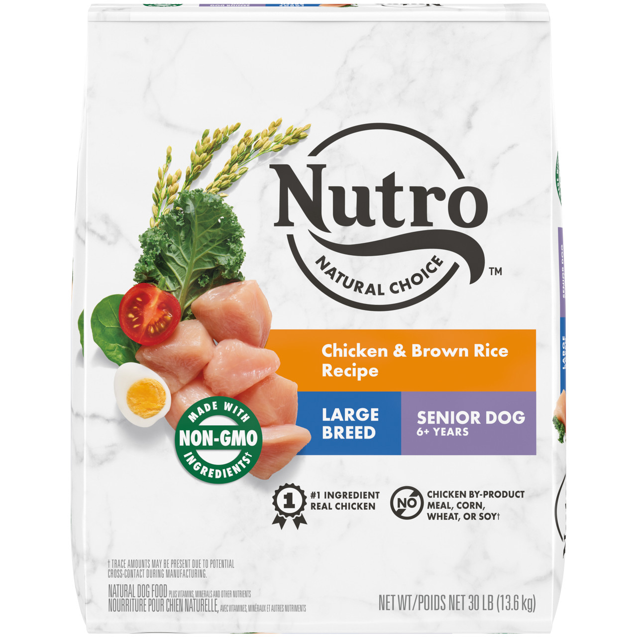 Nutro Natural Choice Large Breed Senior Chicken and Brown Rice Dog Food， 30 Lbs.
