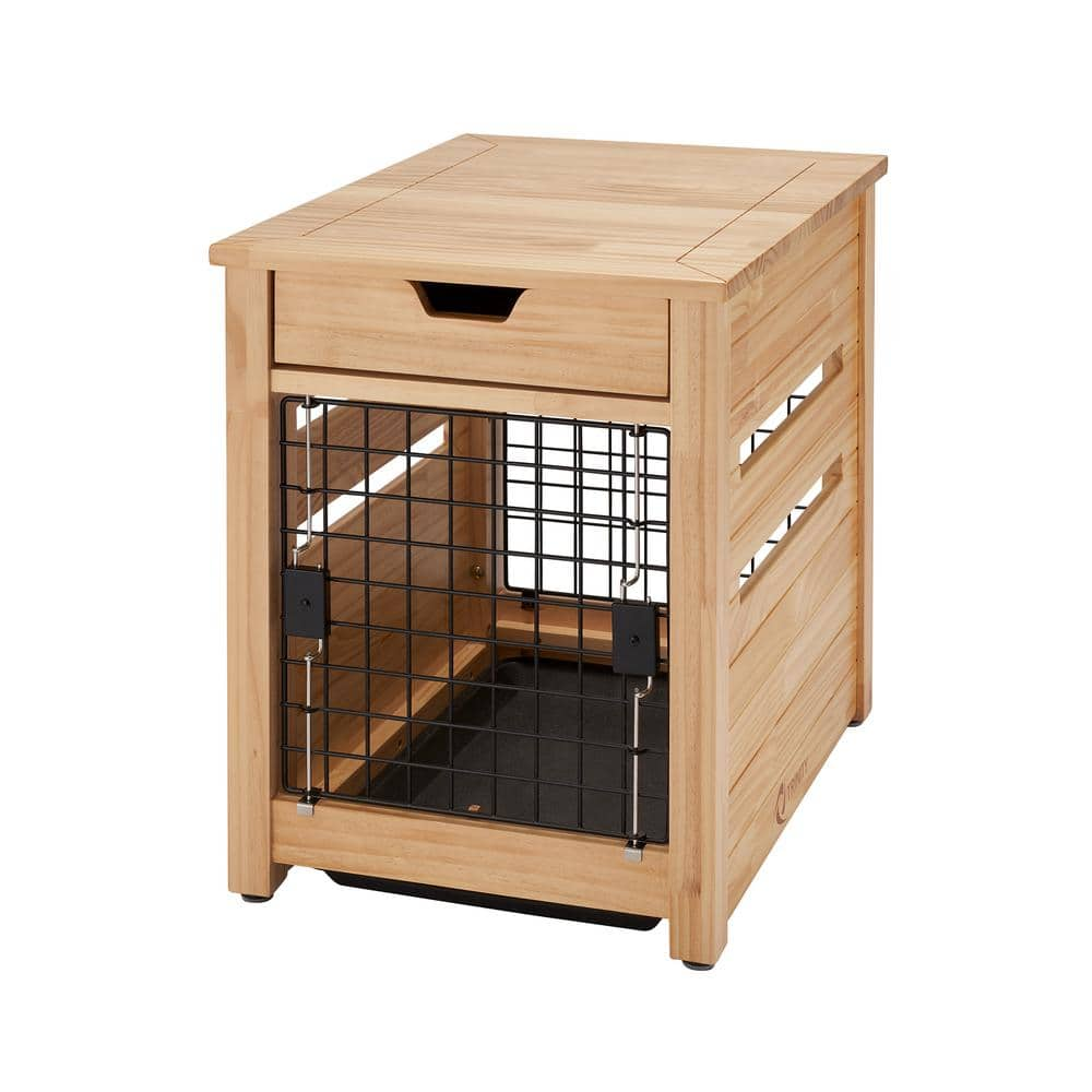 TRINITY 18 in. Pet Crate End Table w/Drawer - Natural TSKLNA-3402