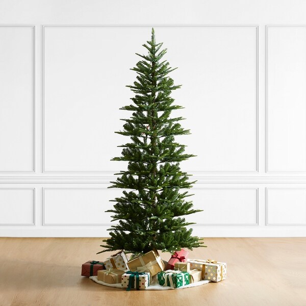 Glitzhome 7.5ft/9ft PreLit Evergreen Slim Fir Artificial Christmas Tree With Strawberry Lights