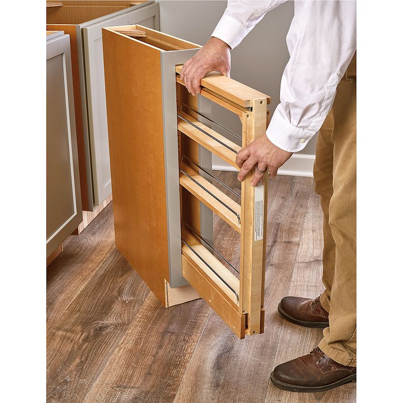 Rev-A-Shelf 6 Pul Out Shelf Organizer Rack for Cabinet Base Filler， 438-BC-6C