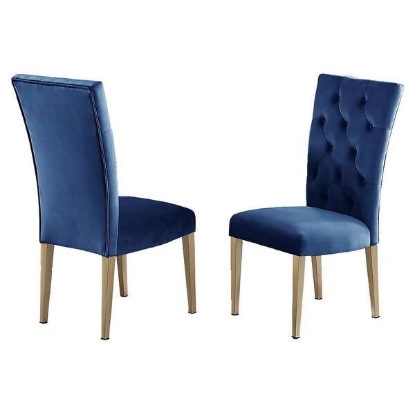 Best Master Furniture Evan Gold Velvet Dining Chairs (Set of 2)