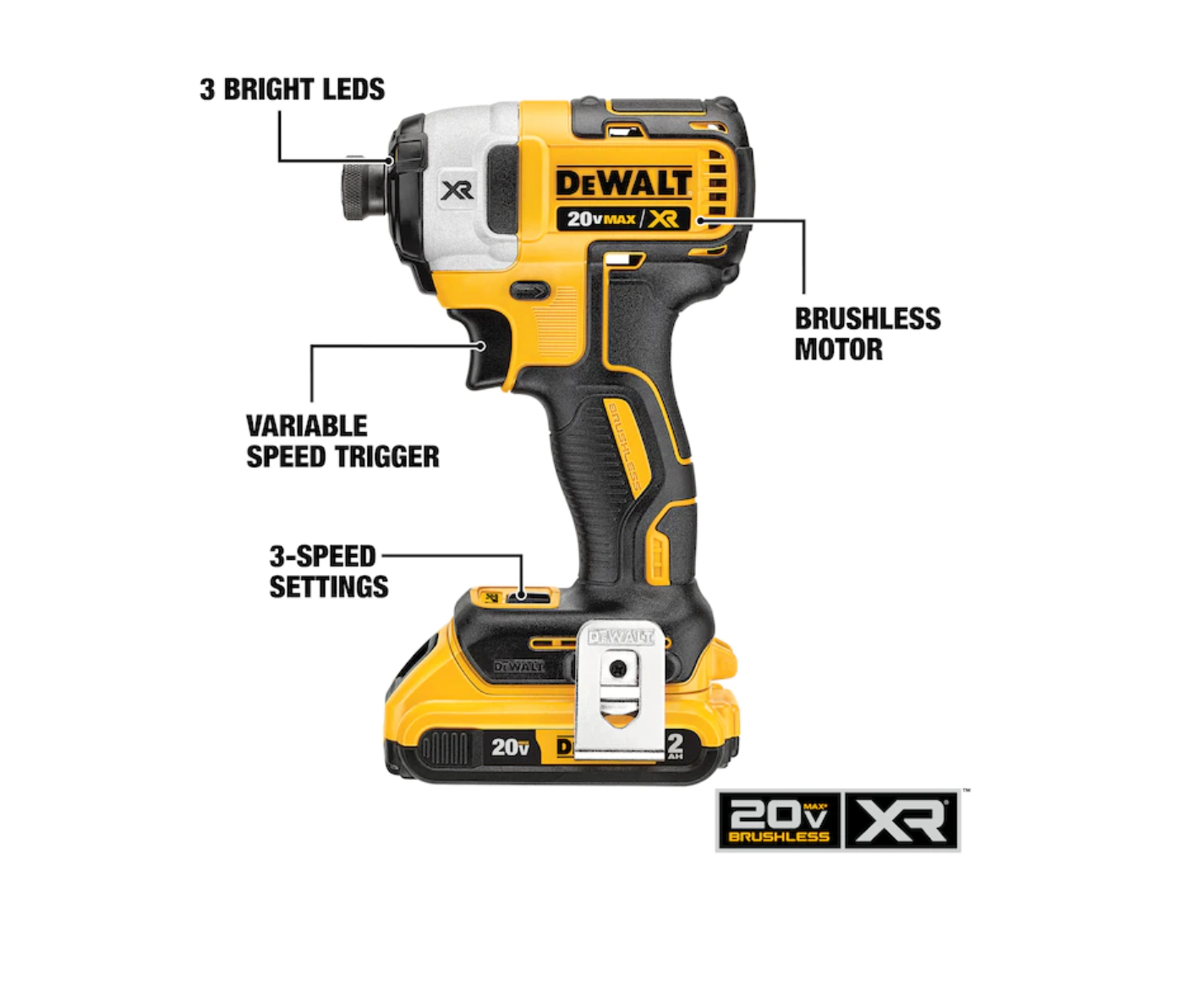 DEWALT DCF887D2 XR 20-volt Max Variable Speed Brushless Cordless Impact Driver (2-Batteries Included)