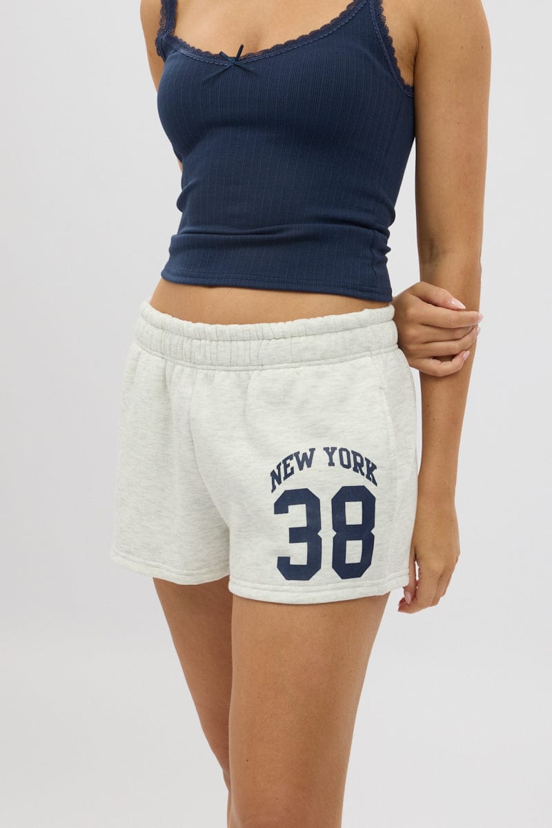 Grey Track Shorts Elasticated