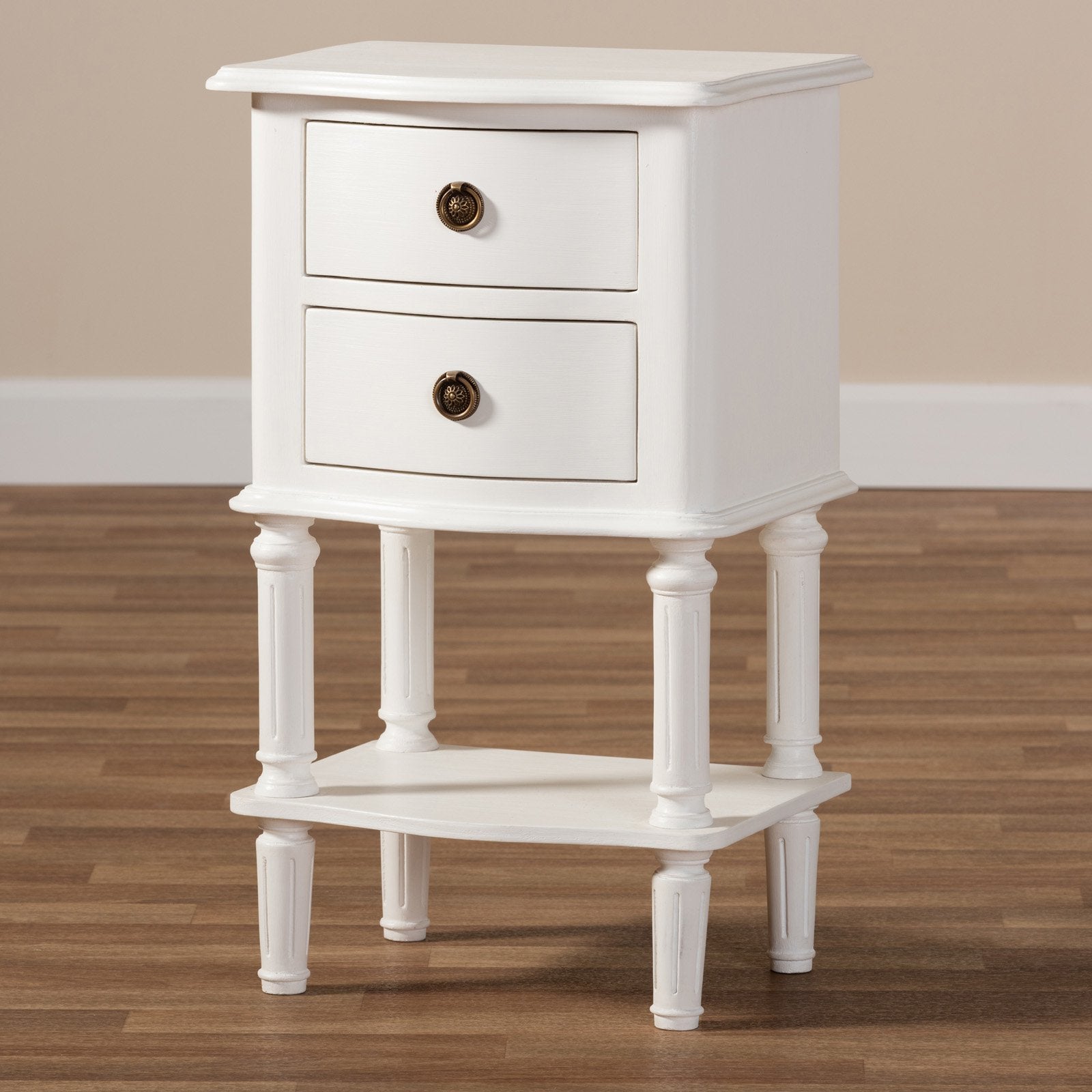 Baxton Studio Audrey Country Cottage 2 Drawer Nightstand