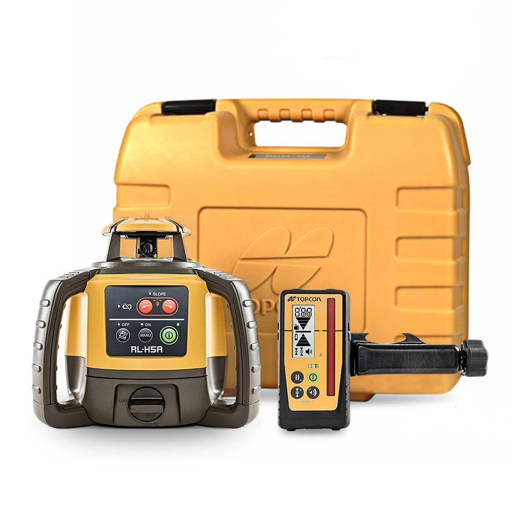 Topcon RL-H5A Rechargeable Battery Horizontal Self-Leveling Rotary Laser Level with LS-100D Receiver 1021200-08