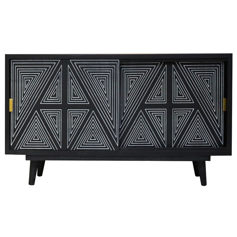 Bidi Mid Century Modern Solid Wood 2 shelf Buffet by Furniture of America