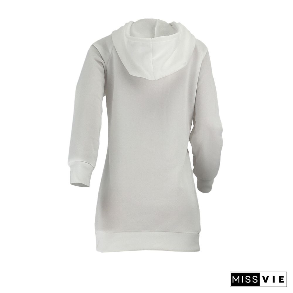 Hooded Warm Sweatshirt Long Sleeve Sports Dress