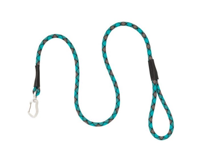 Terrain D.O.G.® Bamboo Dog Leash， Teal/Gray， 7/16