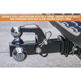 Buyers Products Company 1-78 in. 2 in. 2-516 in. Chrome Towing Balls Tri-Ball Hitch with Pintle Hook 1802279