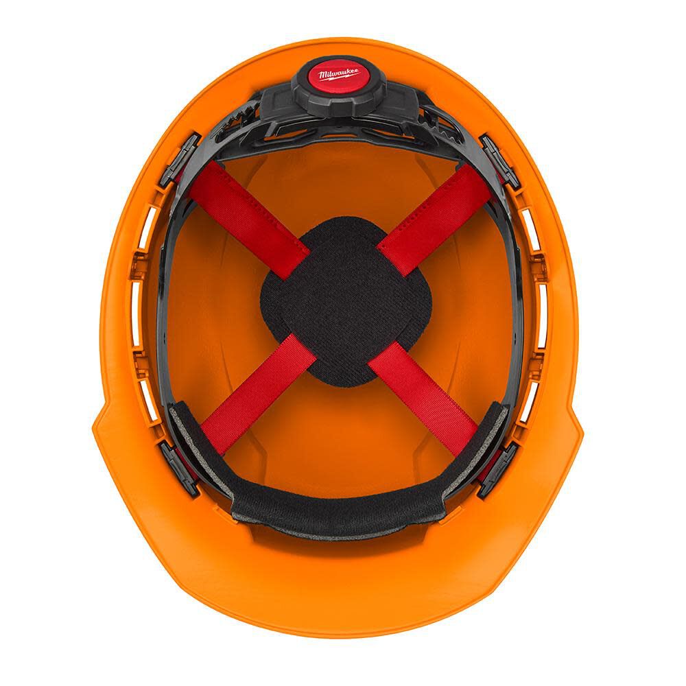 Milwaukee Orange Front Brim Hard Hat with 4pt Ratcheting Suspension Type 1 Class E 48-73-1112 from Milwaukee