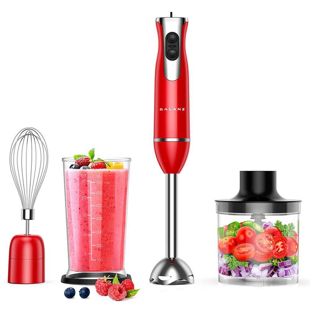 Galanz 2-Speed Multi-Function Retro Hand Immersion Blender in Hot Rod Red 985120365M