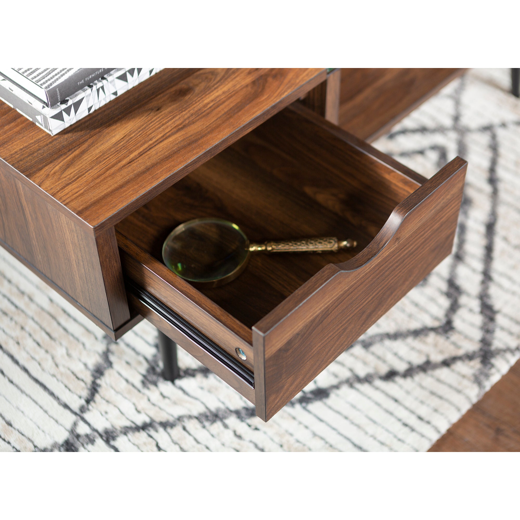 Bellamy Studios Booker Single-Drawer Wood/Glass Coffee Table, Multiple Finishes