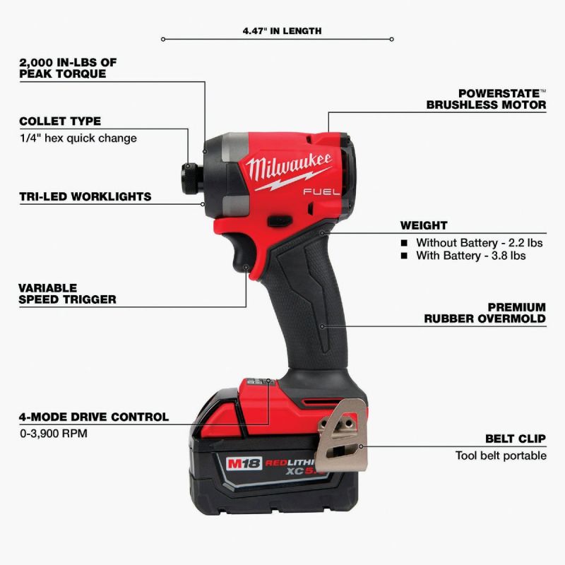 MW M18 FUEL Li-Ion Brushless Hammer Drillamp Impact Cordless Tool Combo Kit