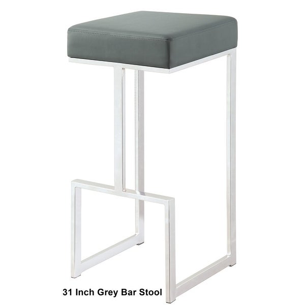 Contemporary Sleek Design Chrome with Grey or Black Seat Stool